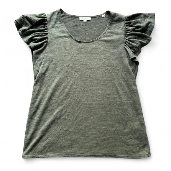 Max Studio Olive Ruffle Sleeve Blouse - Picture 1 of 2